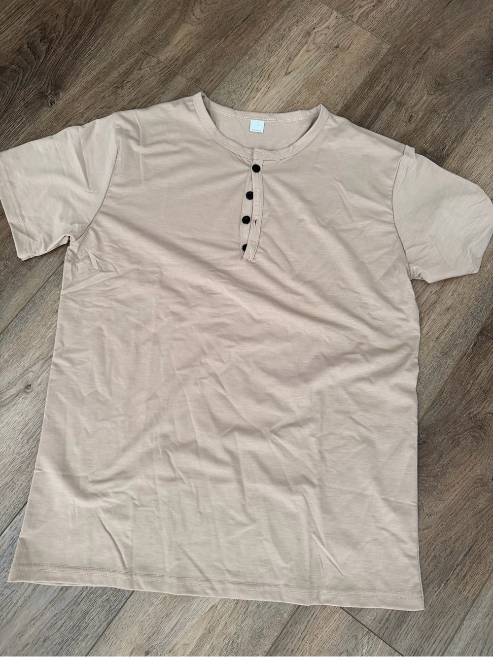 Men's Short Sleeve Henley Shirt - Sand